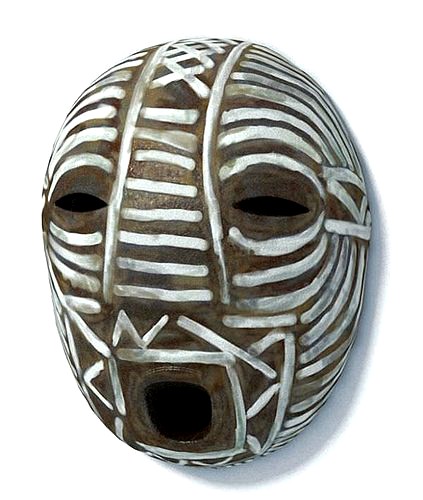 African Brown And White Mask