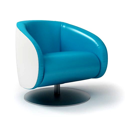 Stylish Blue Leather Armchair