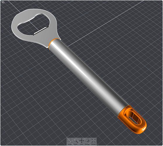 One Handed Bottle Opener, 3D CAD Model Library