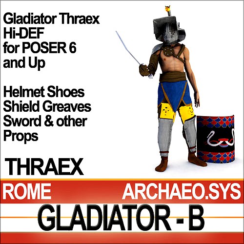 Roman Gladiator Thraex Props Poser Daz
