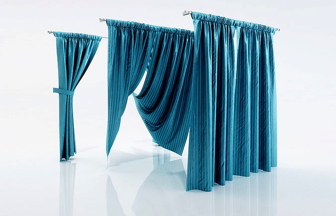 Ocean blue window curtains