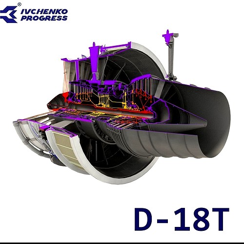 D-18T turbofan engine cutaway
