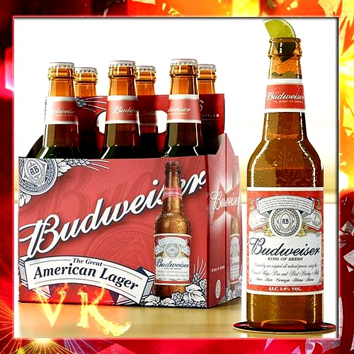 Budweiser Beer Bottle - Six Cardboard Pack