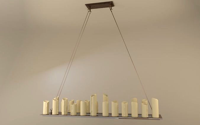 Pillar Candle Rectangle Chandelier Lamp large