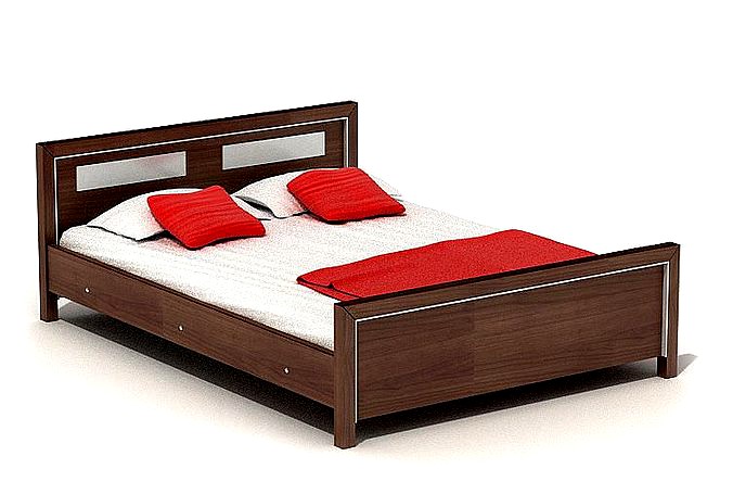 Dark Wooden Modern Bed