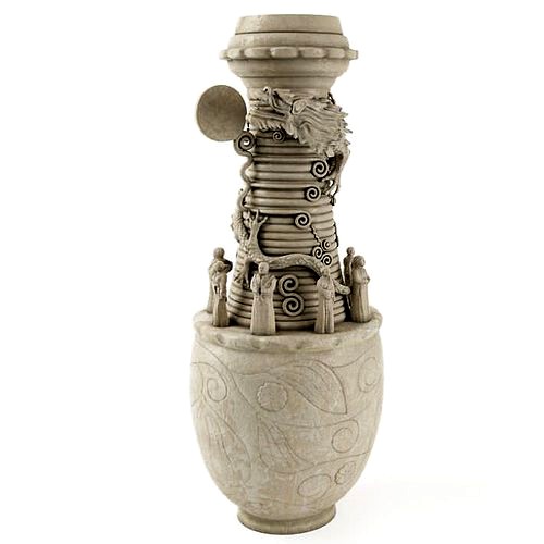 Detailed Gray Vase