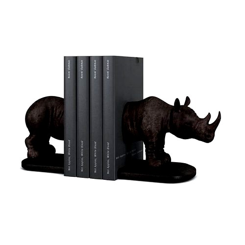 Bronze Rhinoceros Bookends