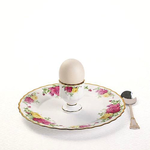 Kitchenware Set Porcelain Egg Cup Spoon Plate