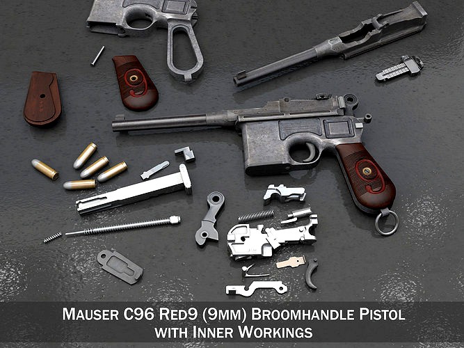 Mauser C96 Broomhandle - M1916 - Red 9