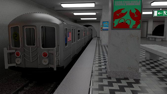 Subway Station with Train included