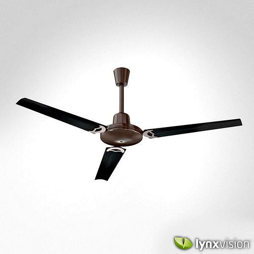 Metallic Ceiling Fan with Wooden Blades