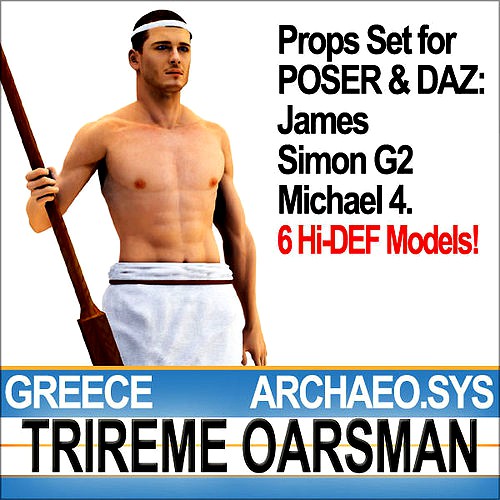 Ancient Greece Trireme Oarsman Props Poser Daz