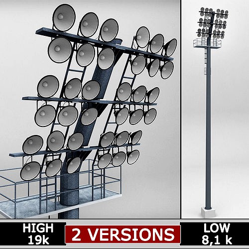 Stadium light LUX rounded 3d model