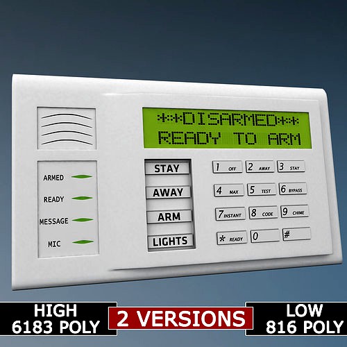 Alarm system keypad low poly