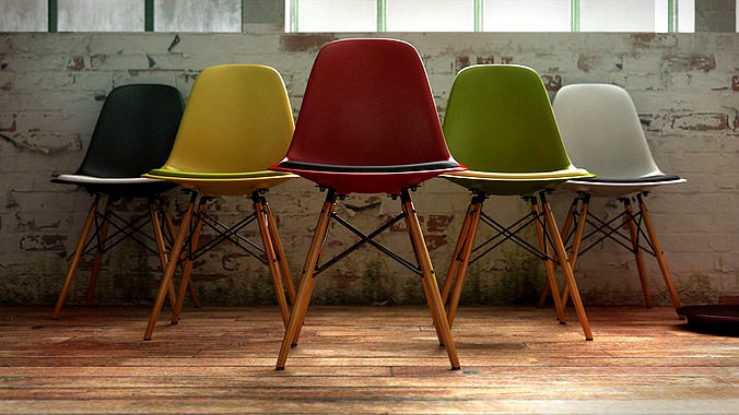 Vitra Eames plastic side chair DSW