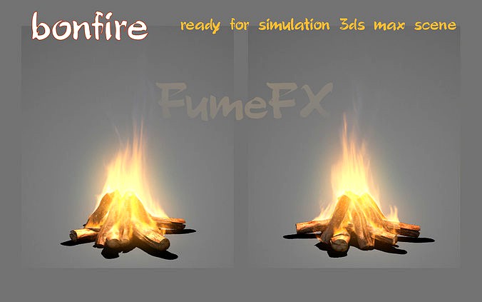 Bonfire ready for simulation fumefx scene