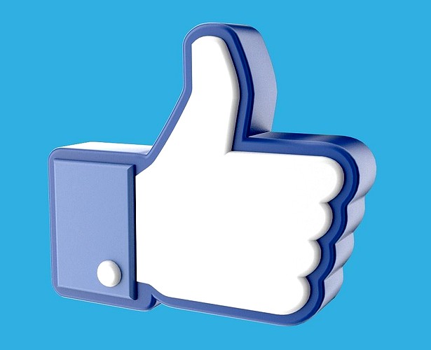 Facebook like thumb up hand icon 3D