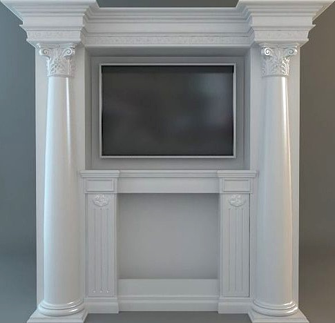 Classical Style Wall with Flatscreen TV