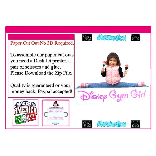 Disney Gym Girl Paper Cut Out