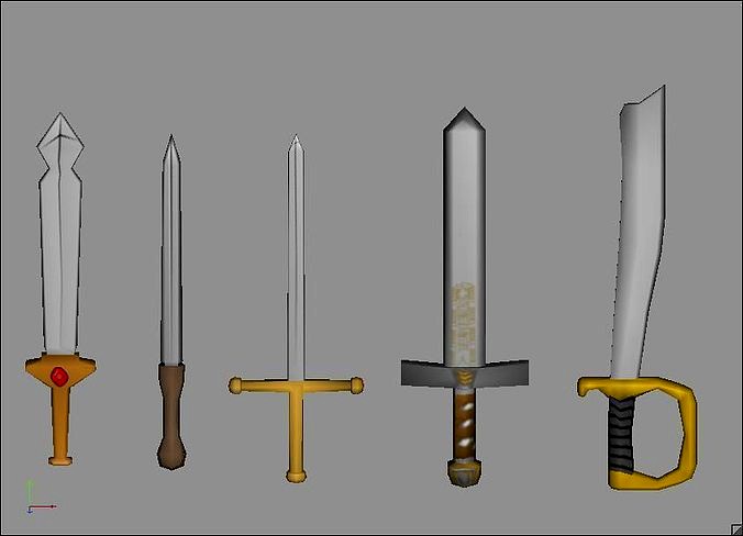 Low Poly Cartoon themed 5 Sword Pack