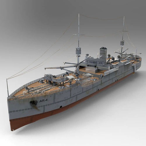 USS Vestal in obj and 3ds formats
