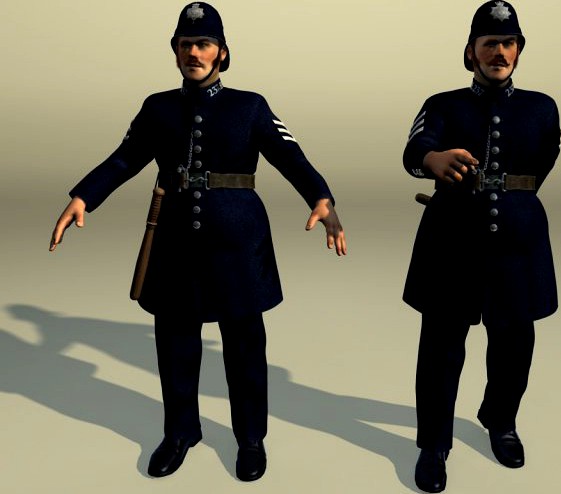 British policeman rigged 3D Model