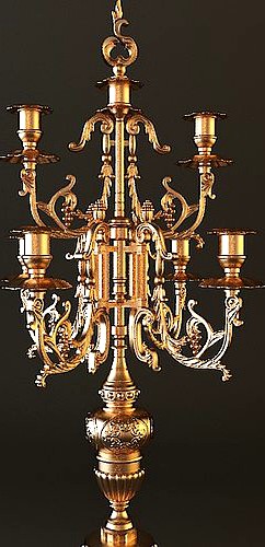 Ornate Antique Brass Candelabrum