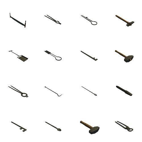 Multiple blacksmith tools