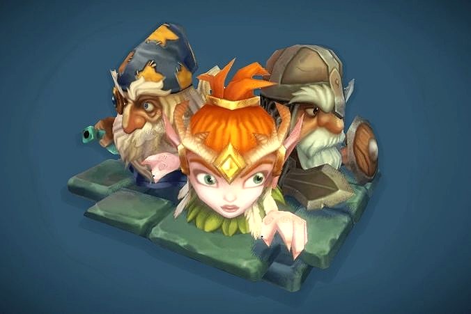 Micro Heroes Set - Low Poly Hand Painted