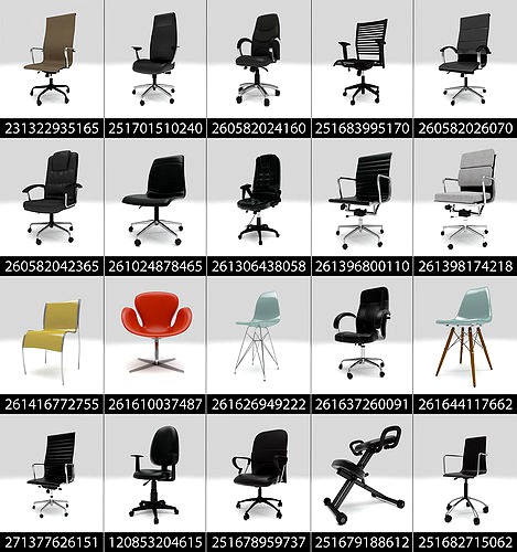 Chairs 20 models pack office and modern apartment