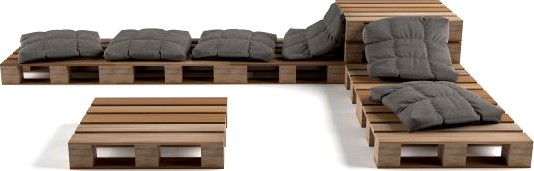 Pallets wgit pillows 3D Model