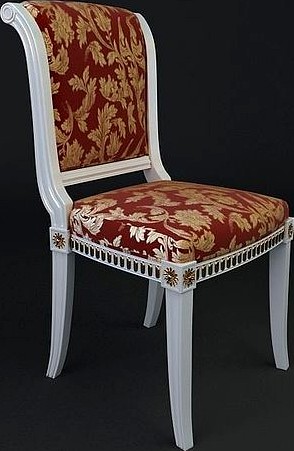 Antique Chair Brocade Armless 3