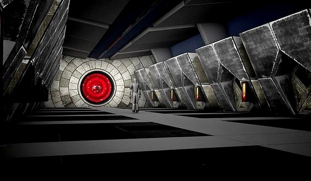 Futuristic military base  hallway from The Shifters