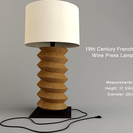 19th Century French Wine Press Lamp