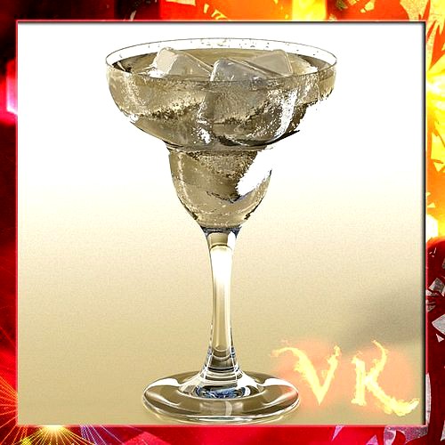 Photorealistic Margarita Glass Iced Drink 01