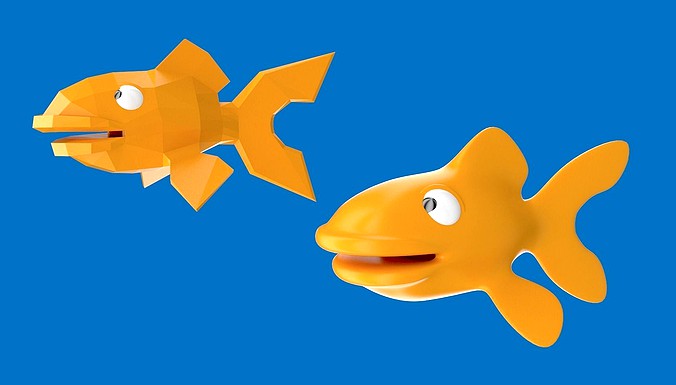 Cartoony goldfish character design