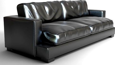 Classic Leather Sofa Photorealistic