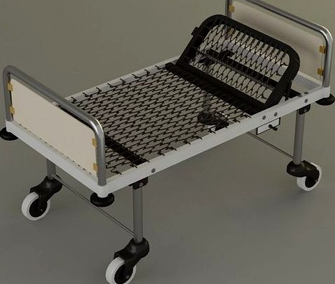 steel hospital bed