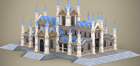 Fantasy Low Poly Church Building