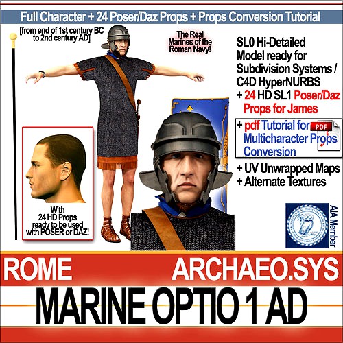 Roman Marine Optio 1 AD with Poser Daz Props