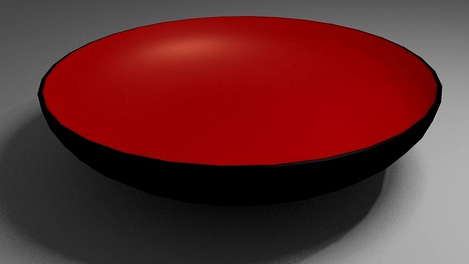 Black Bowl with Red Insides