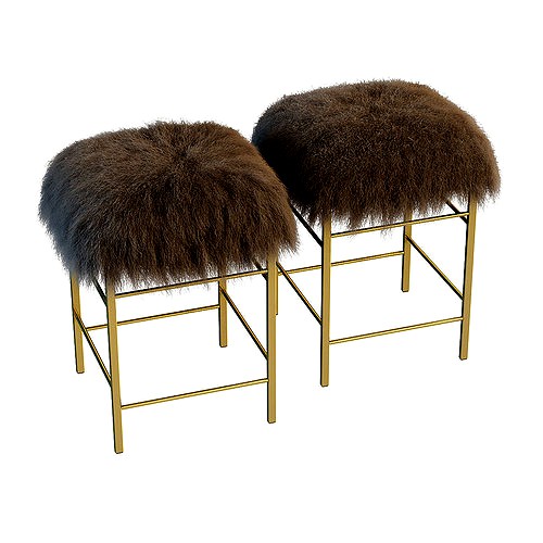 Pair of Italian Brass Stools