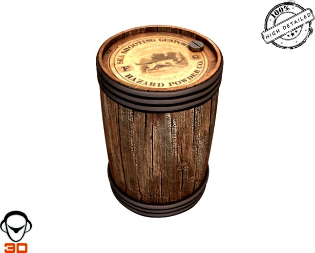 Gun Powder Keg 3D Model