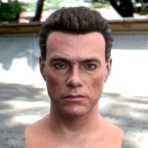 3d model Jean Claude Van Damme head