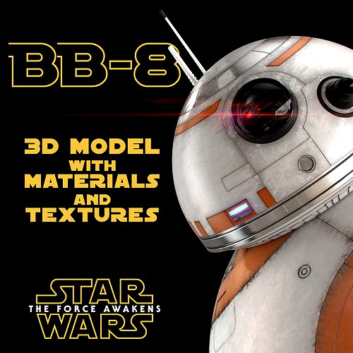 BB-8 Star Wars Droid 3D Model with Materials and Textures