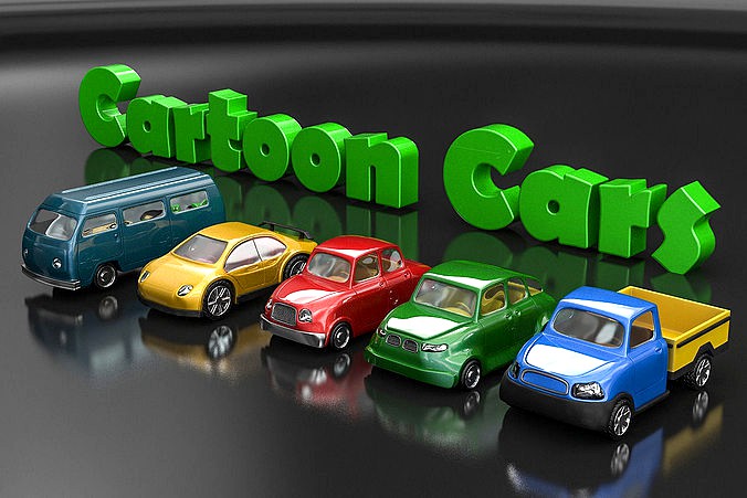 Set of cartoon cars