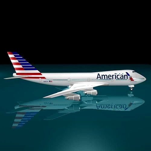 American Airlines 747-123 New logo