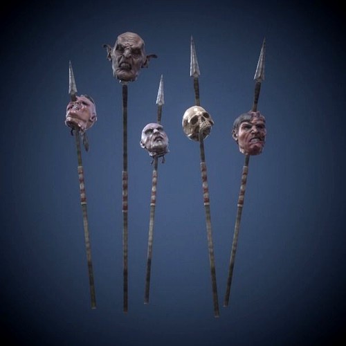 Heads on spears