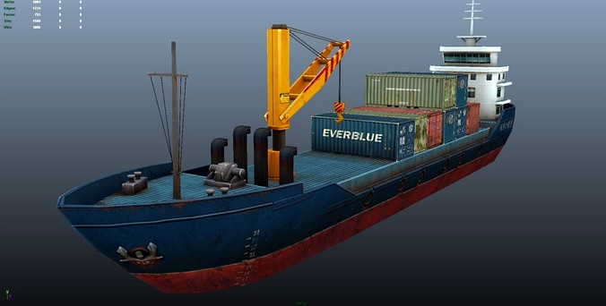 Cargo Ship - low poly