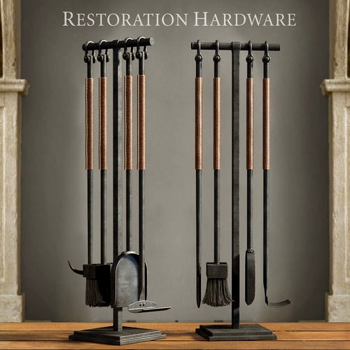 LEATHER RIVET HEARTH TOOL SET